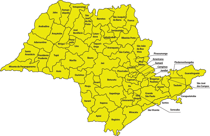 Mapa do Interior de São Paulo