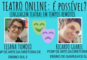 Diretorias de Ensino promovem live sobre teatro em período de pandemia