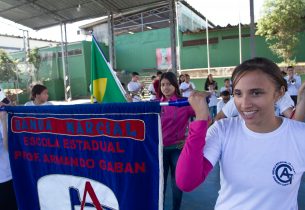 Banda Marcial de escola estadual inaugura novo espaço interativo